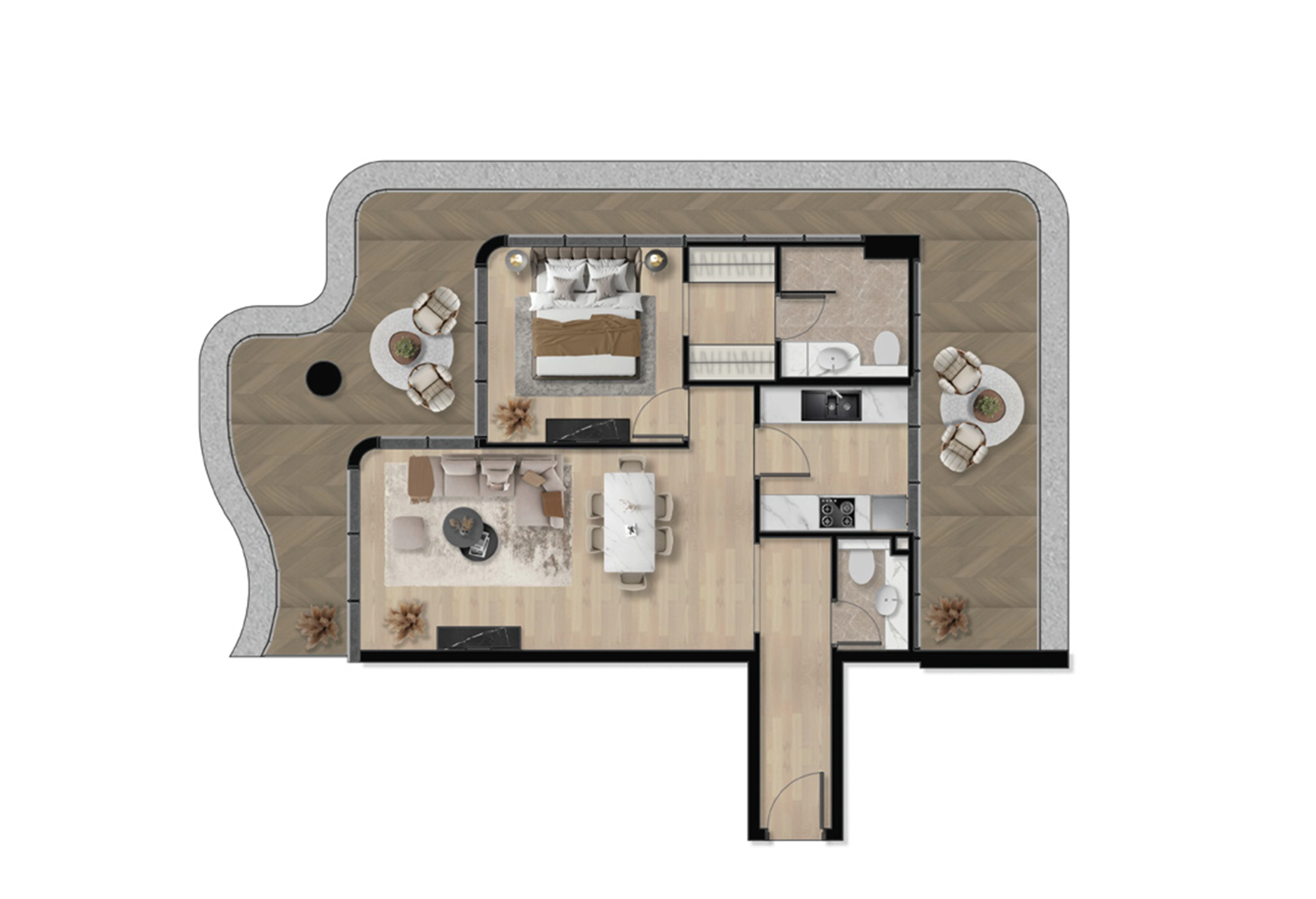 1 Bedroom Floor Plan - Orvessa Residences