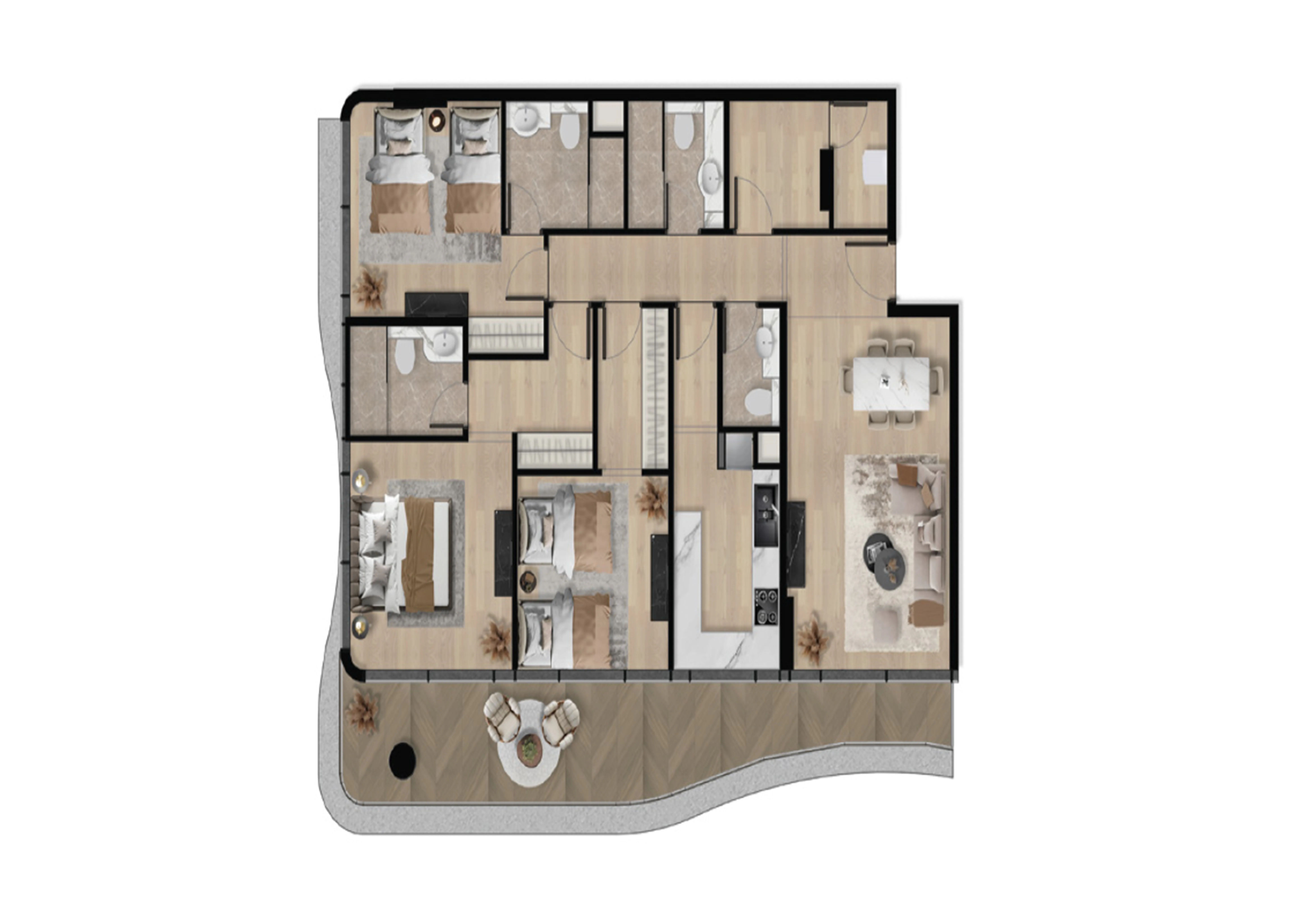 3 Bedroom Floor Plan - Orvessa Residences